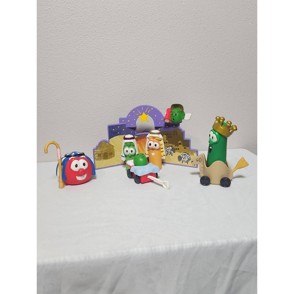 Veggietales Nativity Play Set Bob the Tomato Larry the Cucumber Christmas Toy